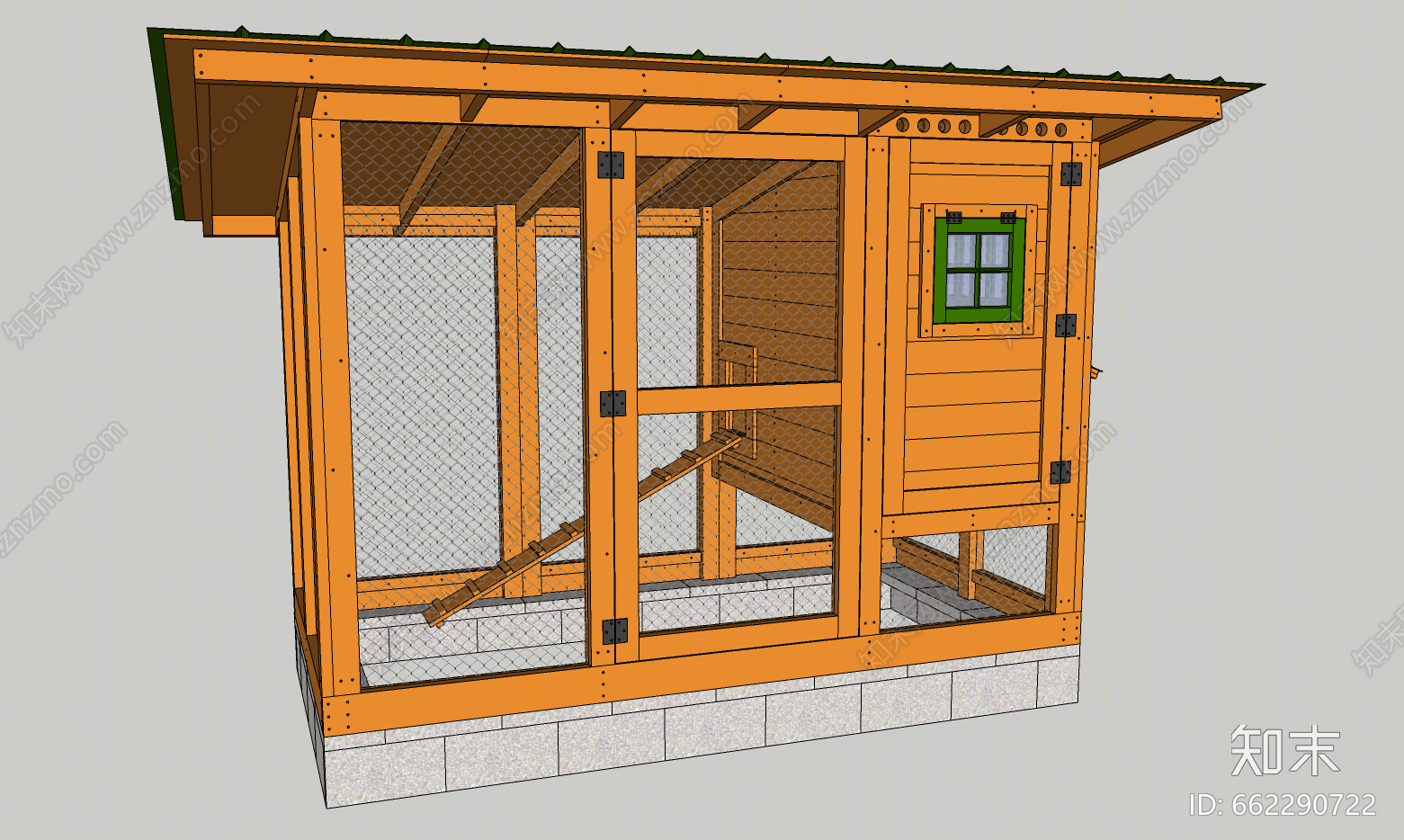 现代风格鸡舍SU模型下载【ID:662290722】