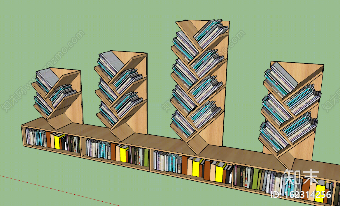 北欧风格图书馆SU模型下载【ID:162314256】