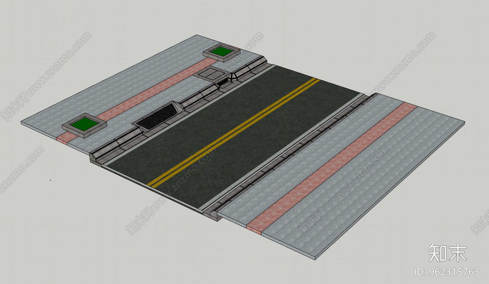 现代风格道路SU模型下载【ID:962315763】