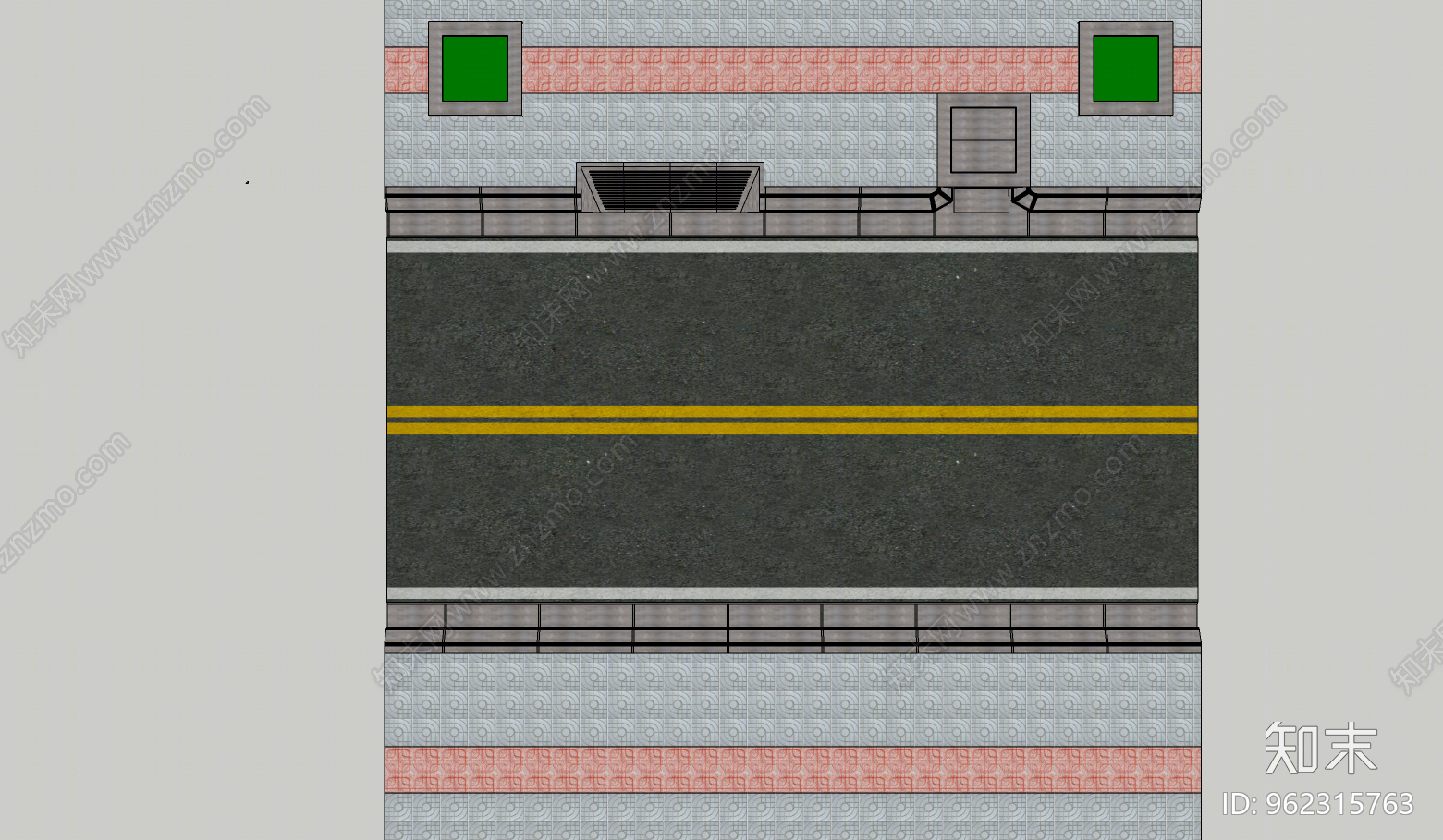 现代风格道路SU模型下载【ID:962315763】