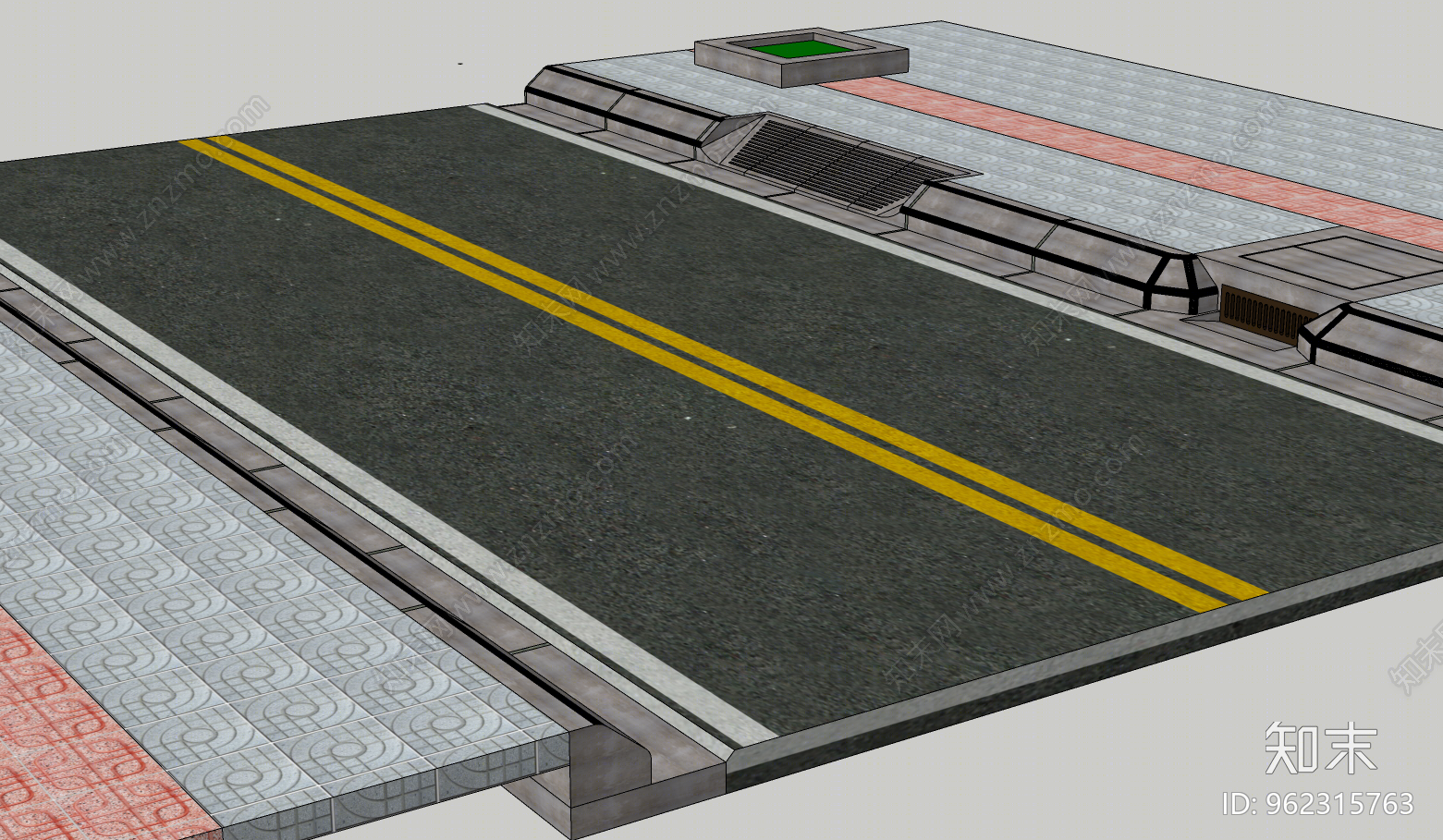 现代风格道路SU模型下载【ID:962315763】