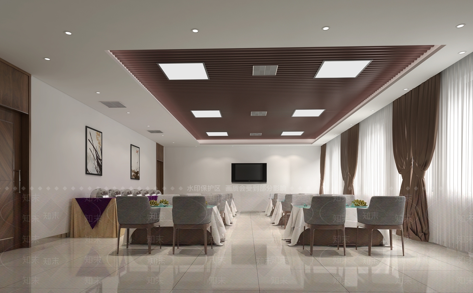 现代员工食堂3D模型下载【ID:762318721】