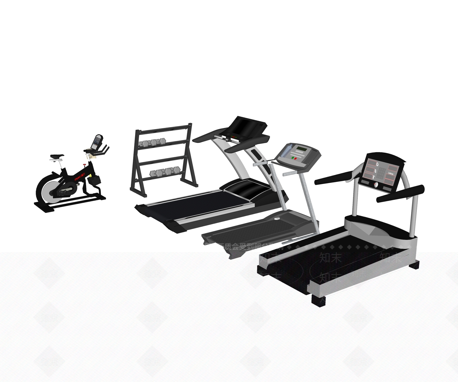 现代风格健身器材SU模型下载【ID:562318708】
