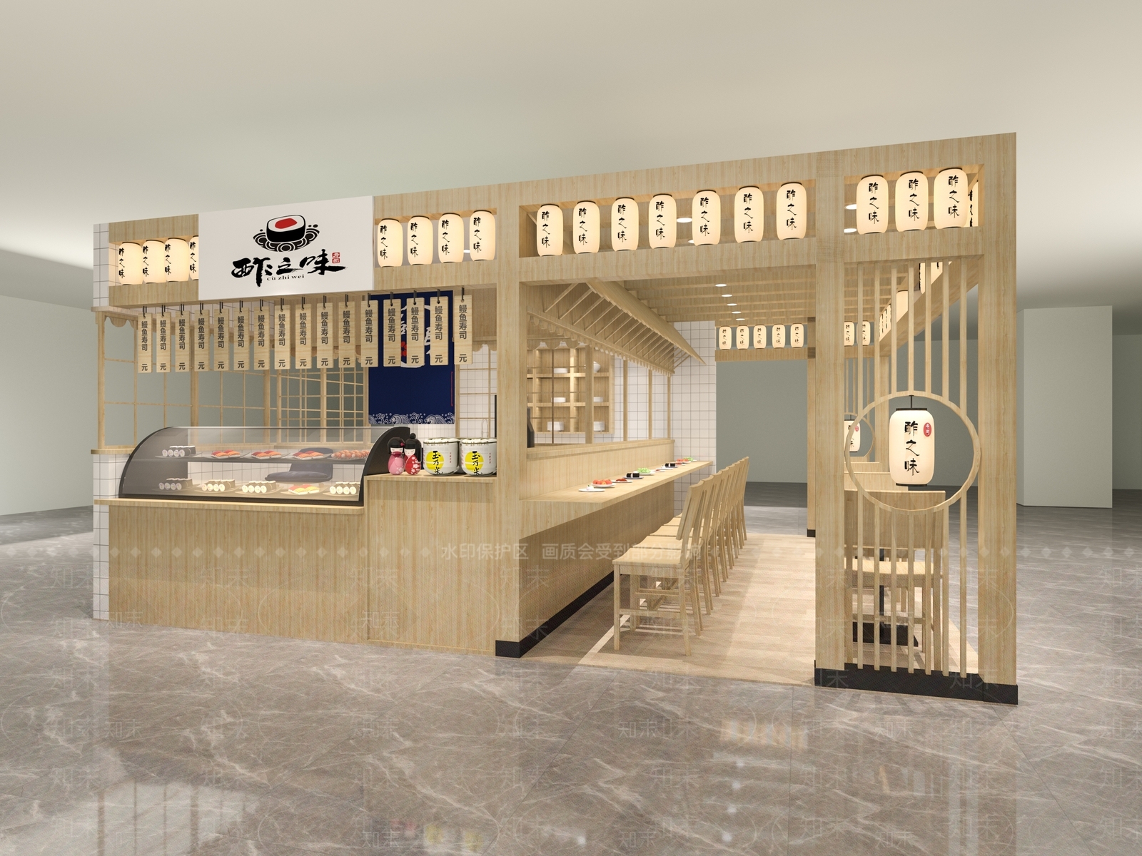 日式寿司店3D模型下载【ID:462332806】