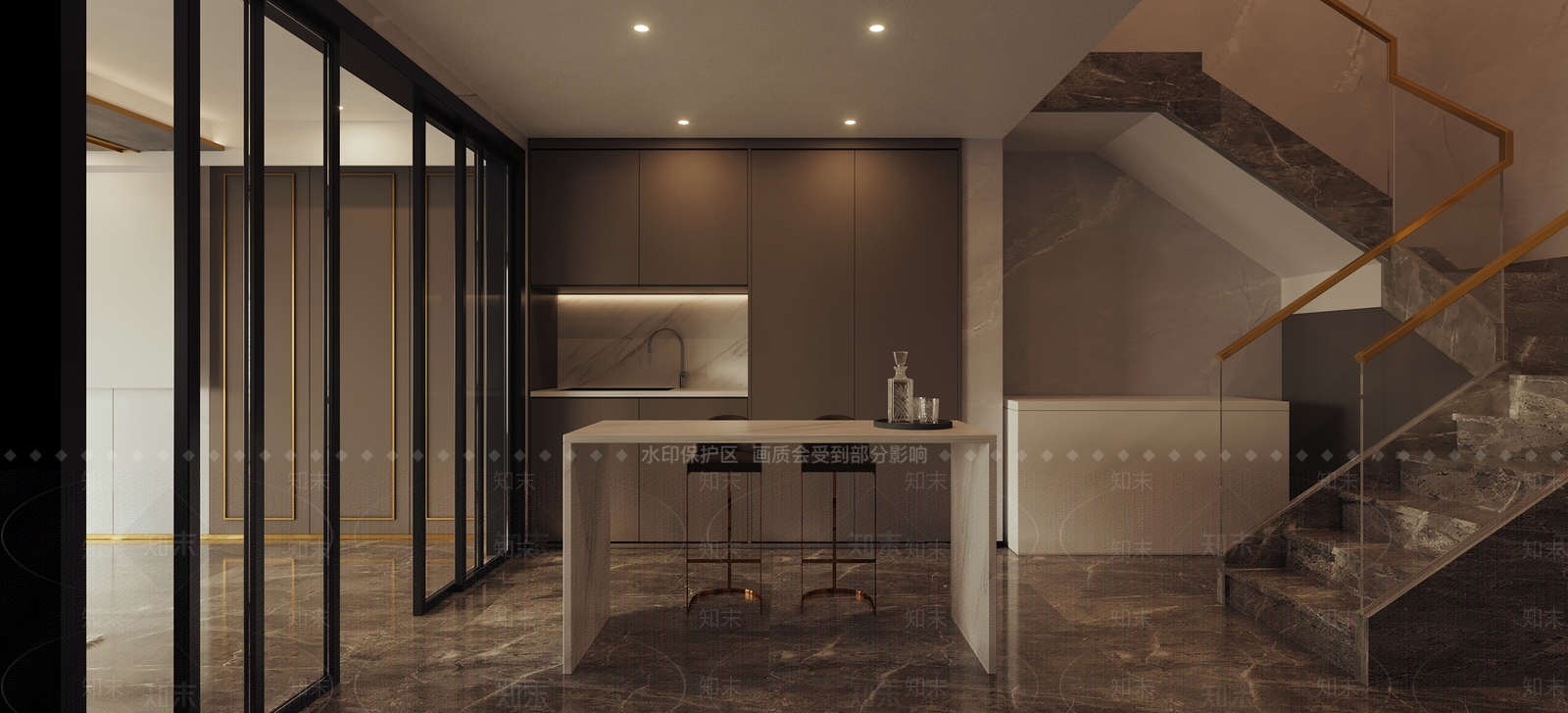 现代简约休闲厅3D模型下载【ID:862347916】