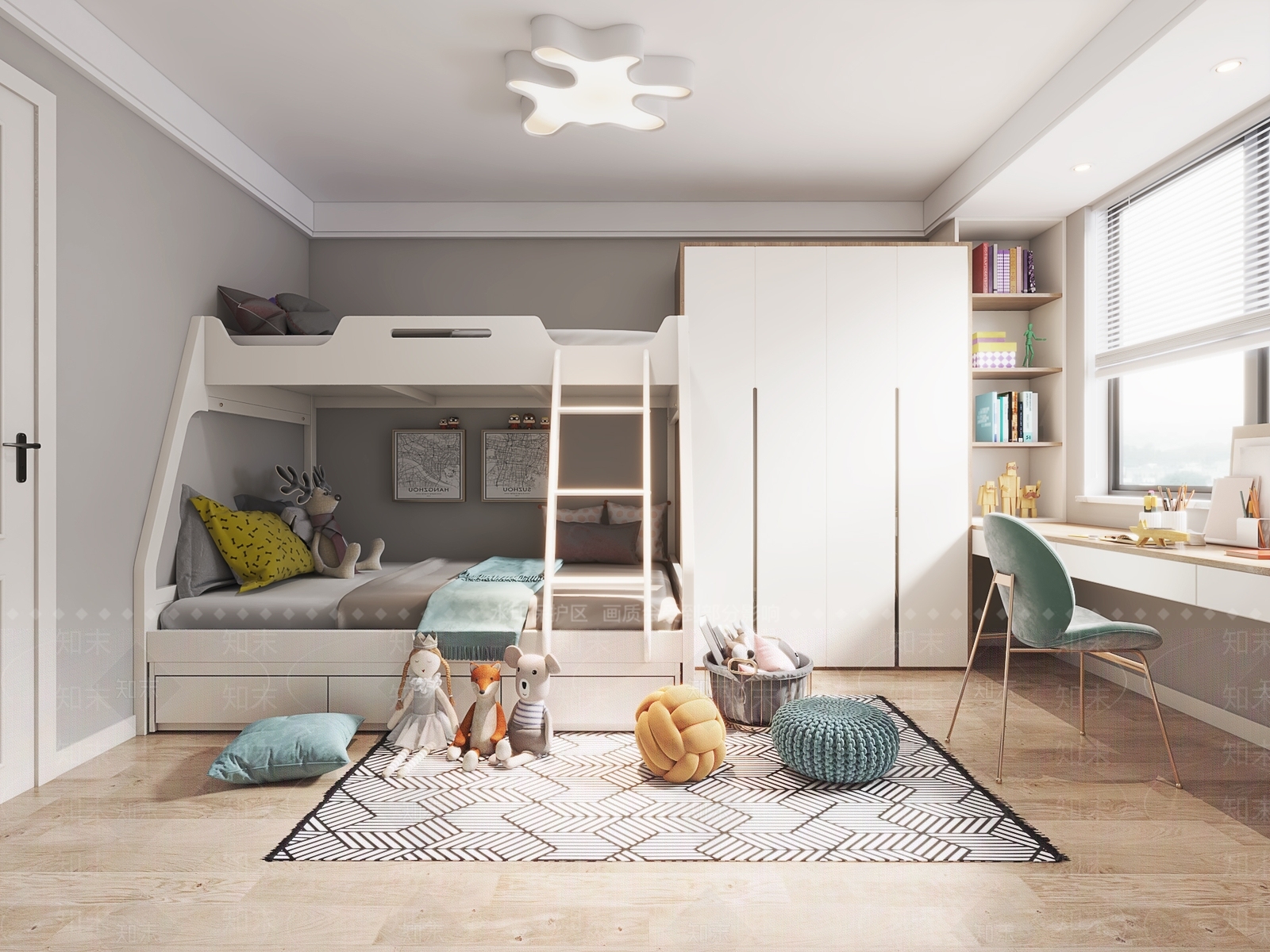 现代上下床3D模型下载【ID:162358245】