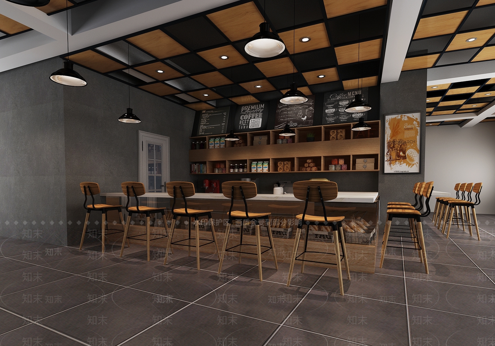 现代食堂3D模型下载【ID:762360710】