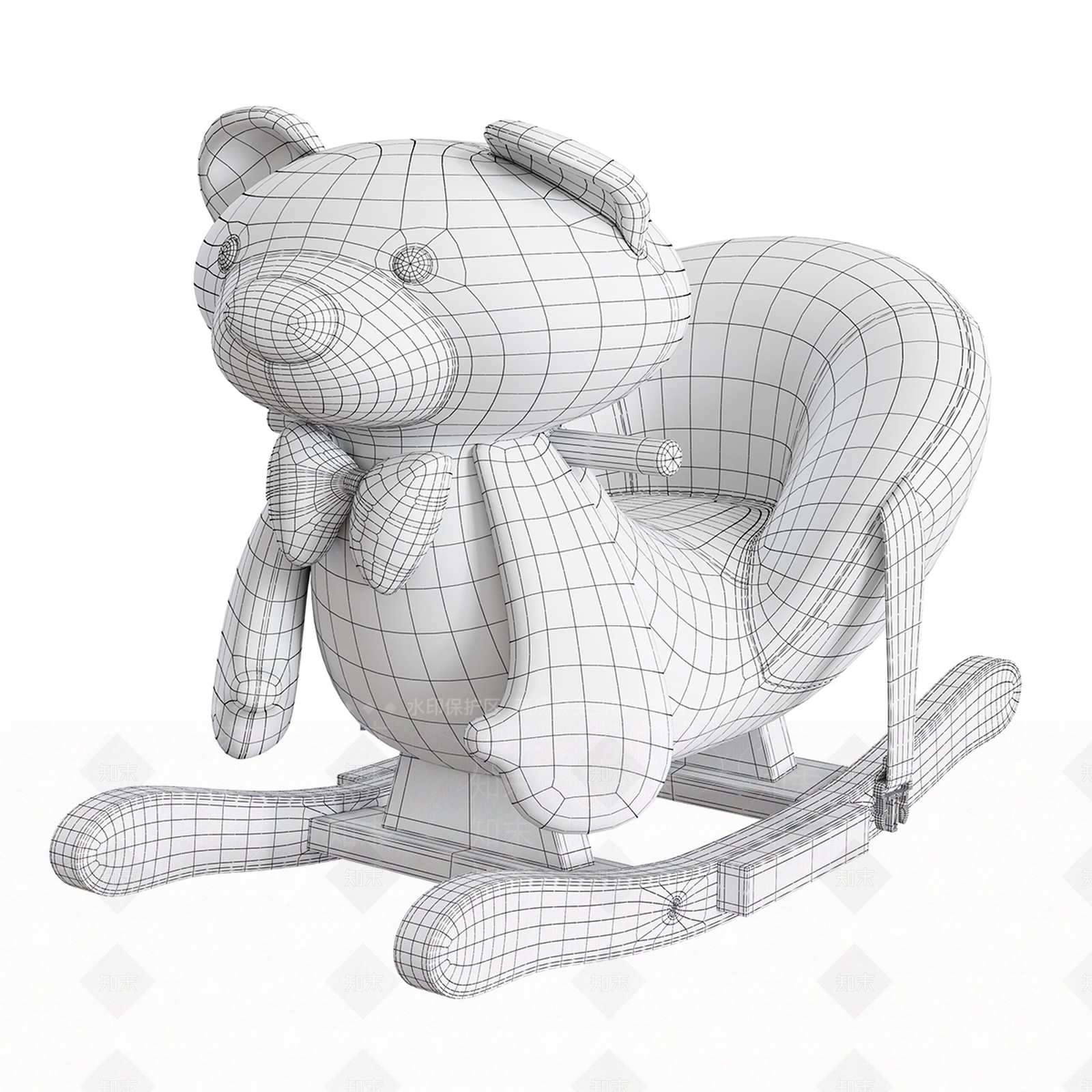 现代儿童熊摇椅3D模型下载【ID:762413357】