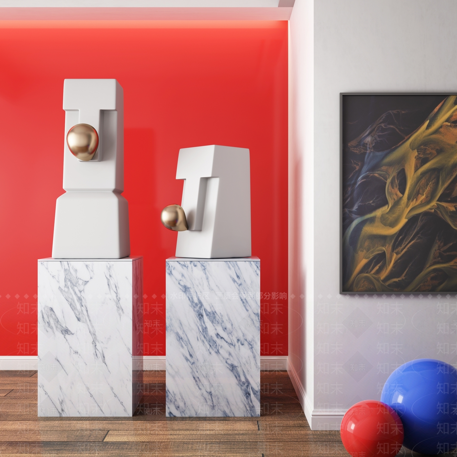 现代智利半身人面像雕像雕塑3D模型下载【ID:362447892】