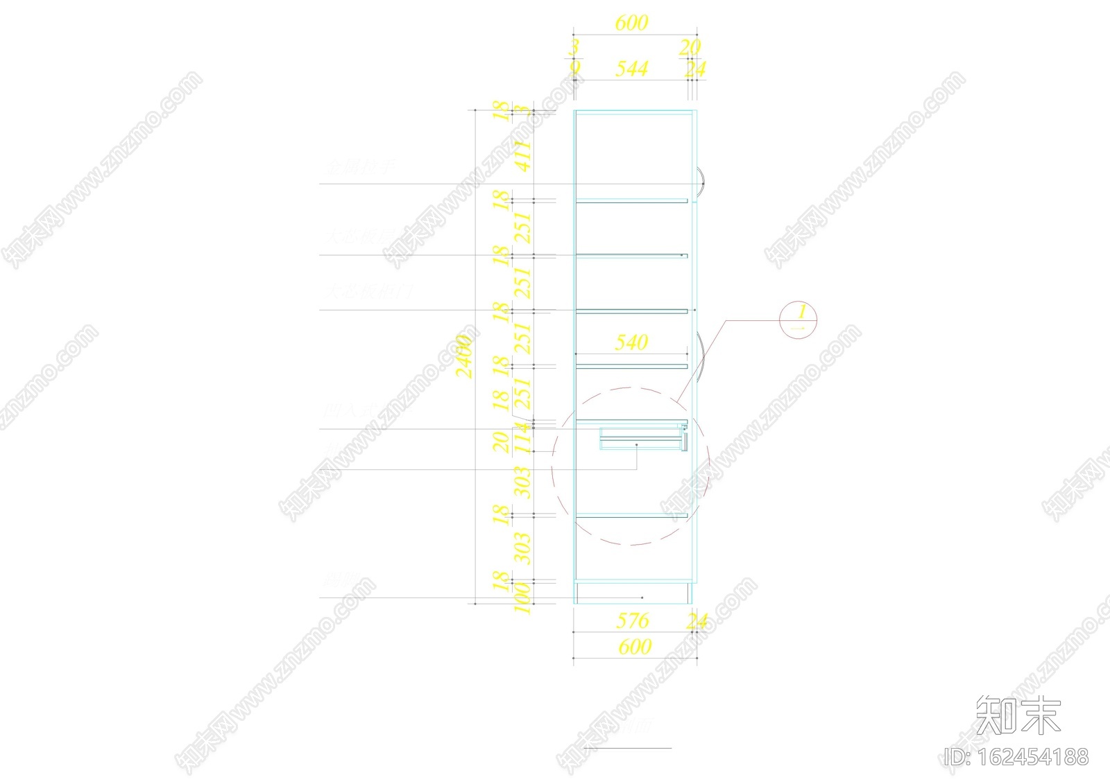 衣柜详图施工图下载【ID:162454188】