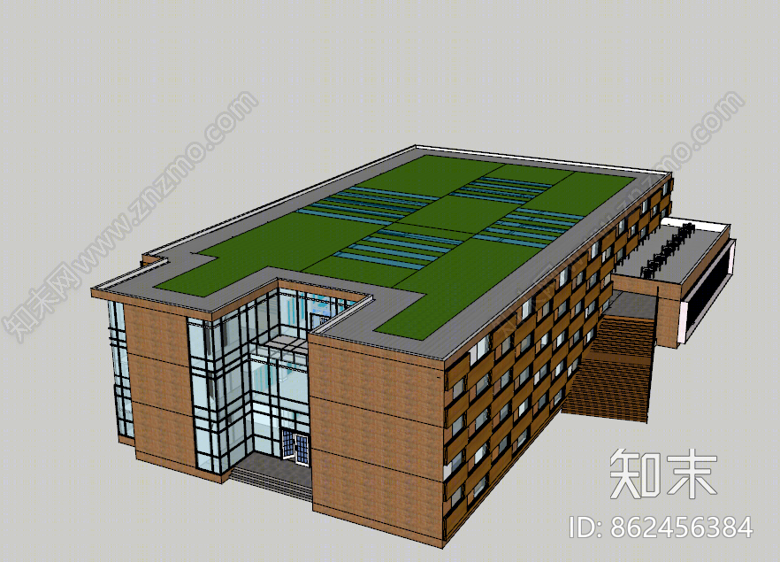 现代风格大学图书馆SU模型下载【ID:862456384】