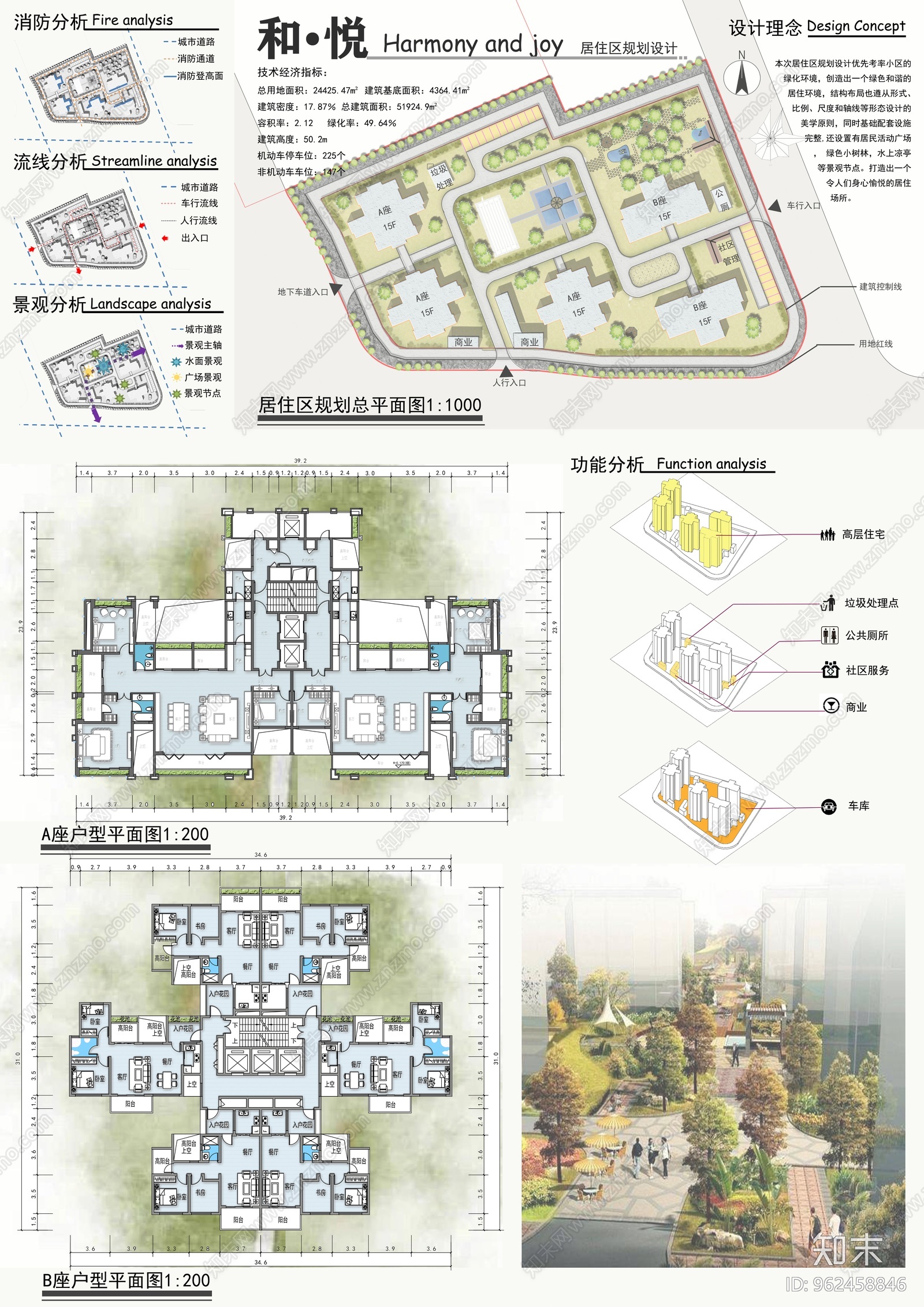 居住区规划设计cad施工图下载【ID:962458846】