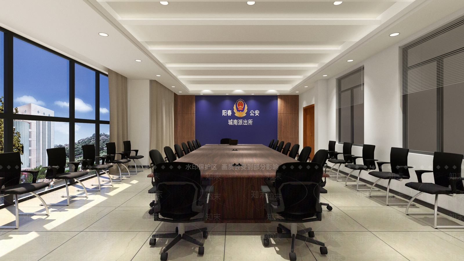 现代风格公安局SU模型下载【ID:562463217】