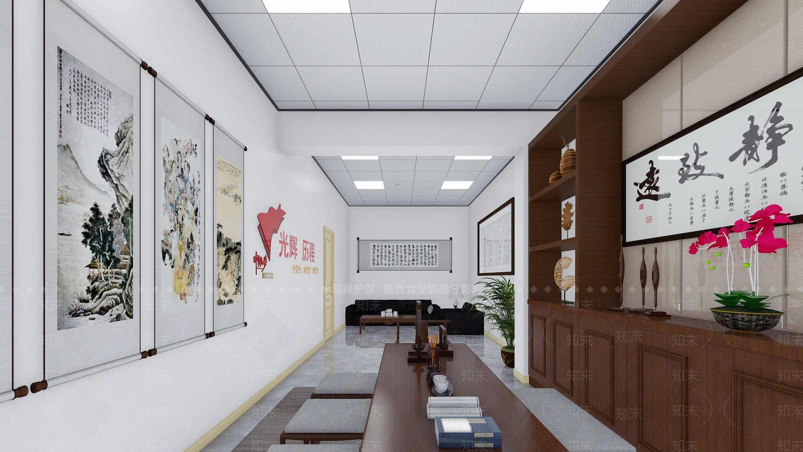 现代风格办公室SU模型下载【ID:362471284】