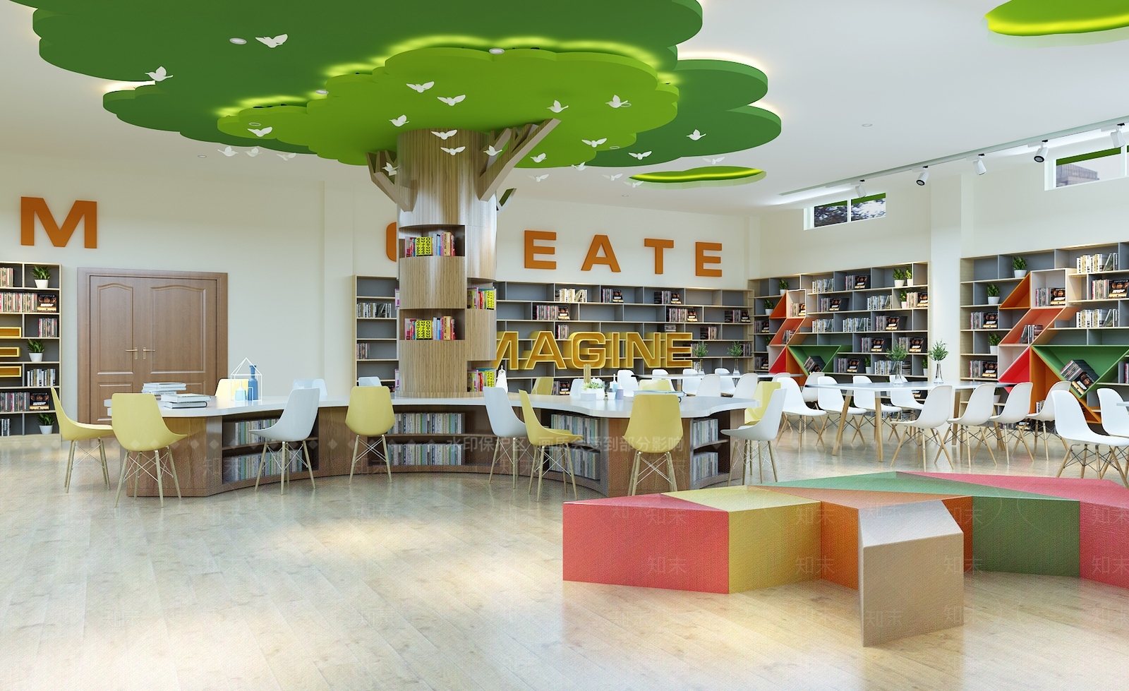 现代风格图书馆3D模型下载【ID:862503228】