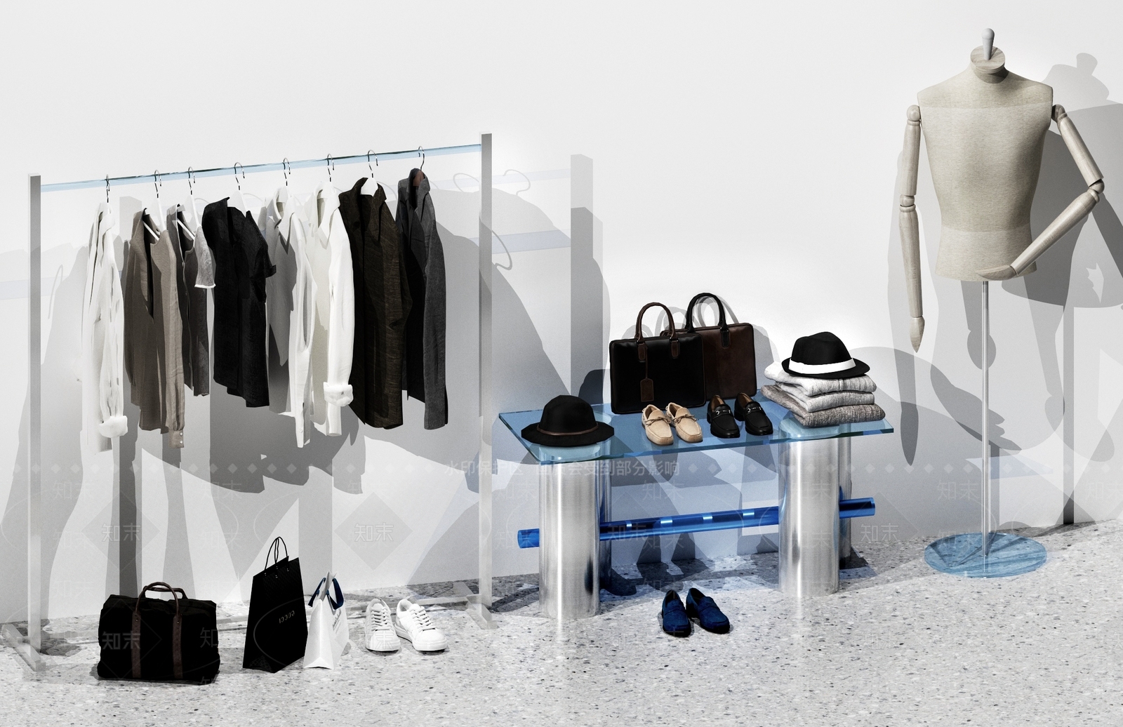 现代展示服装3D模型下载【ID:462504117】