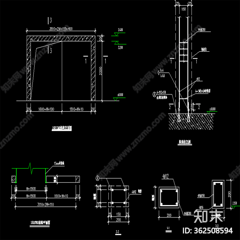 门框cad施工图下载【ID:362508594】