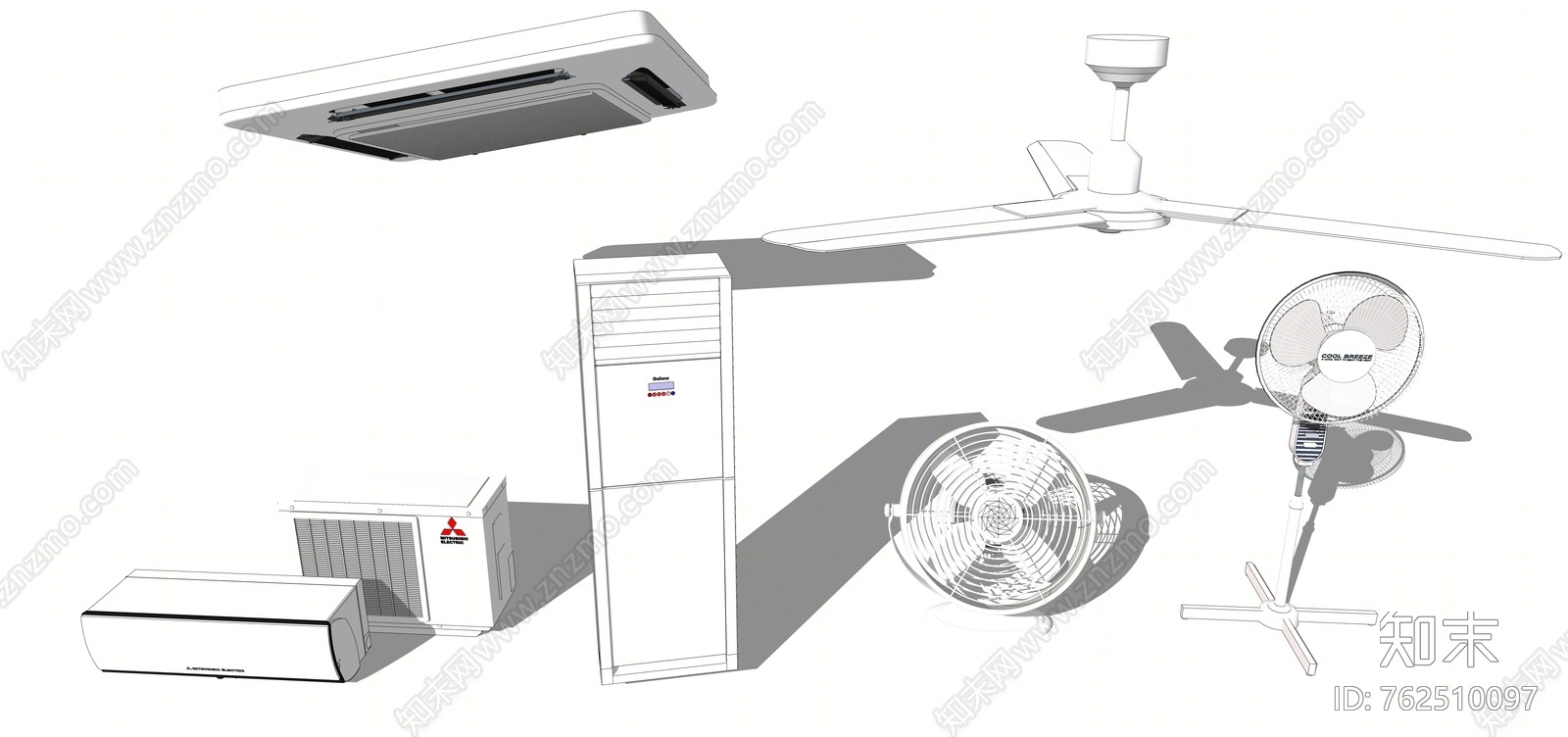 现代风格空调SU模型下载【ID:762510097】