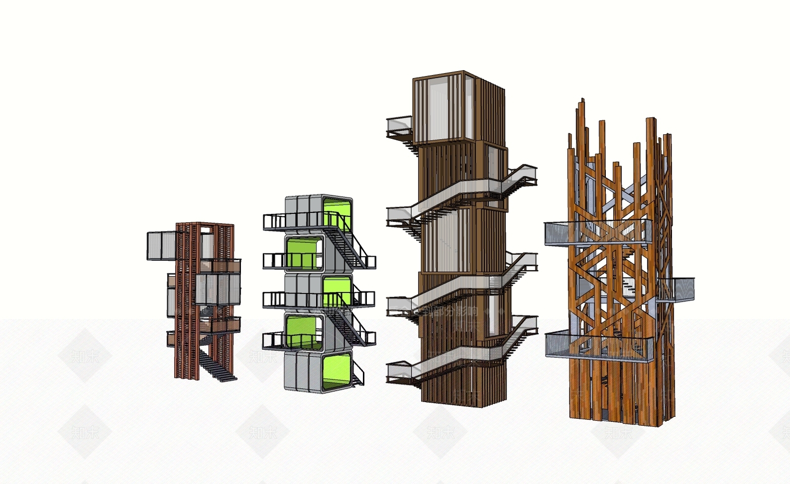 现代风格景观小建筑SU模型下载【ID:562523317】
