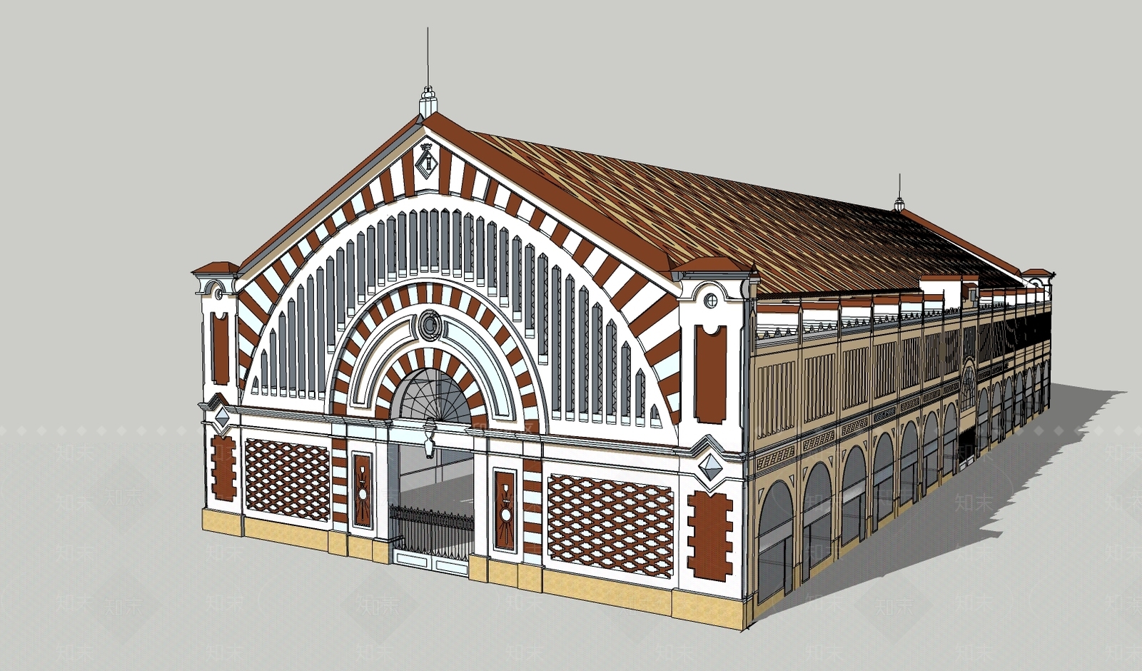 欧式风格礼堂SU模型下载【ID:462527441】