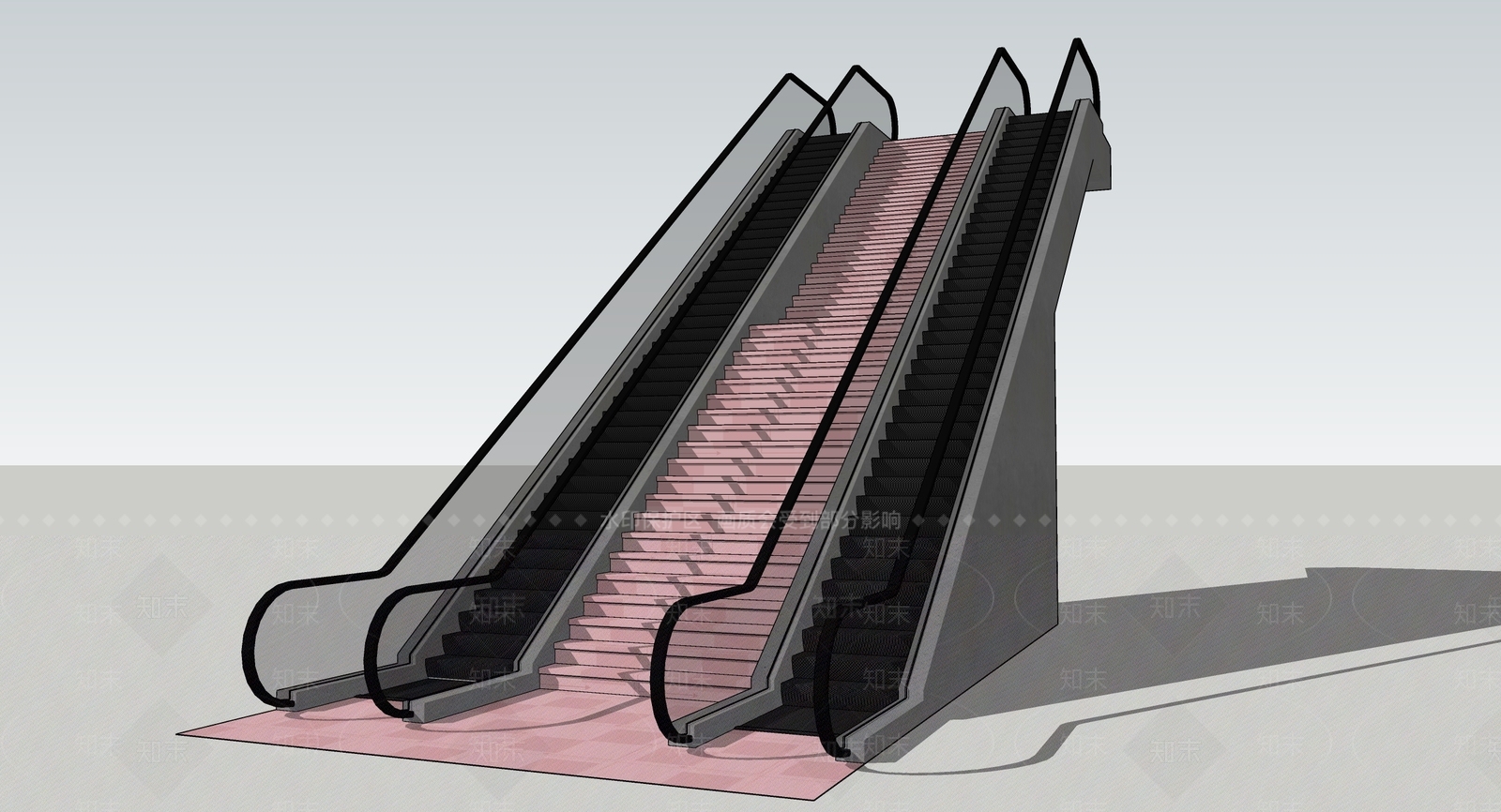 现代风格电动扶梯SU模型下载【ID:362617885】