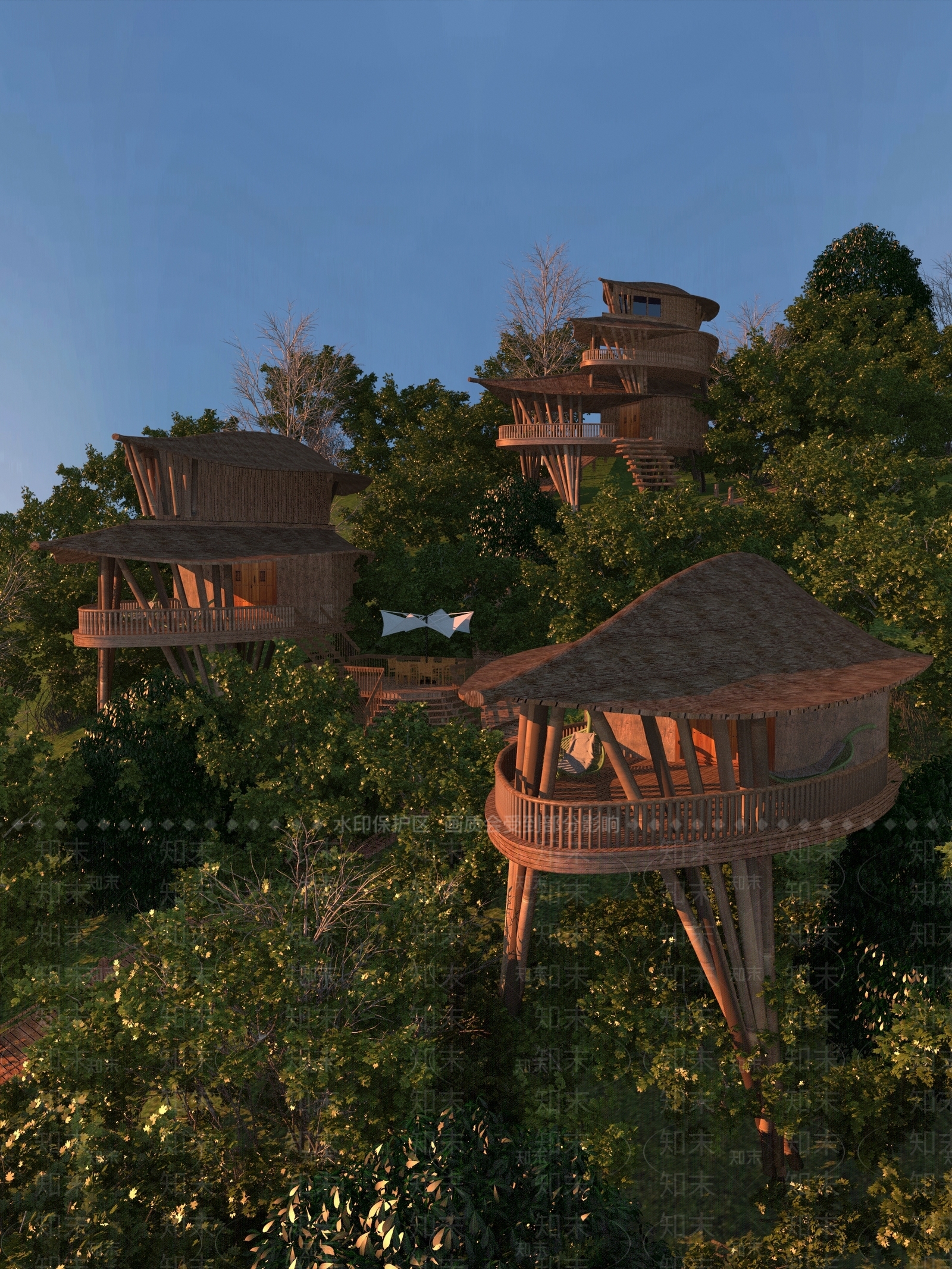 现代树屋3D模型下载【ID:862618491】