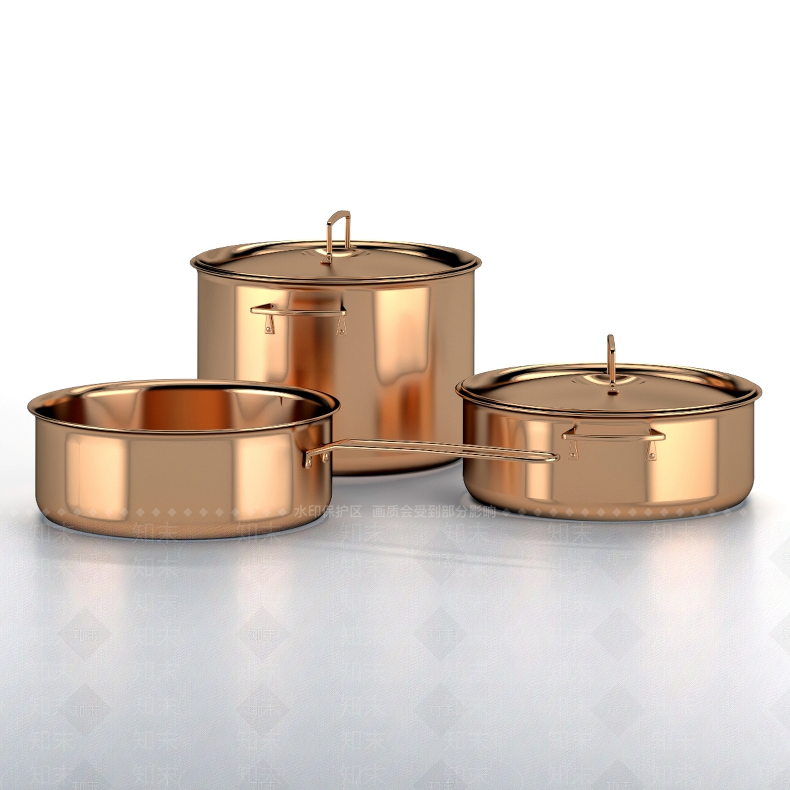 不锈钢锅3D模型下载【ID:162626233】