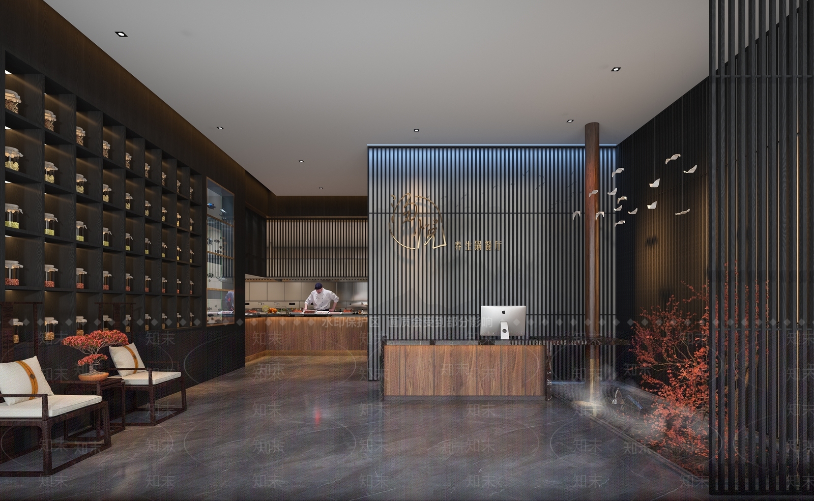 现代餐厅收银台3D模型下载【ID:762645609】