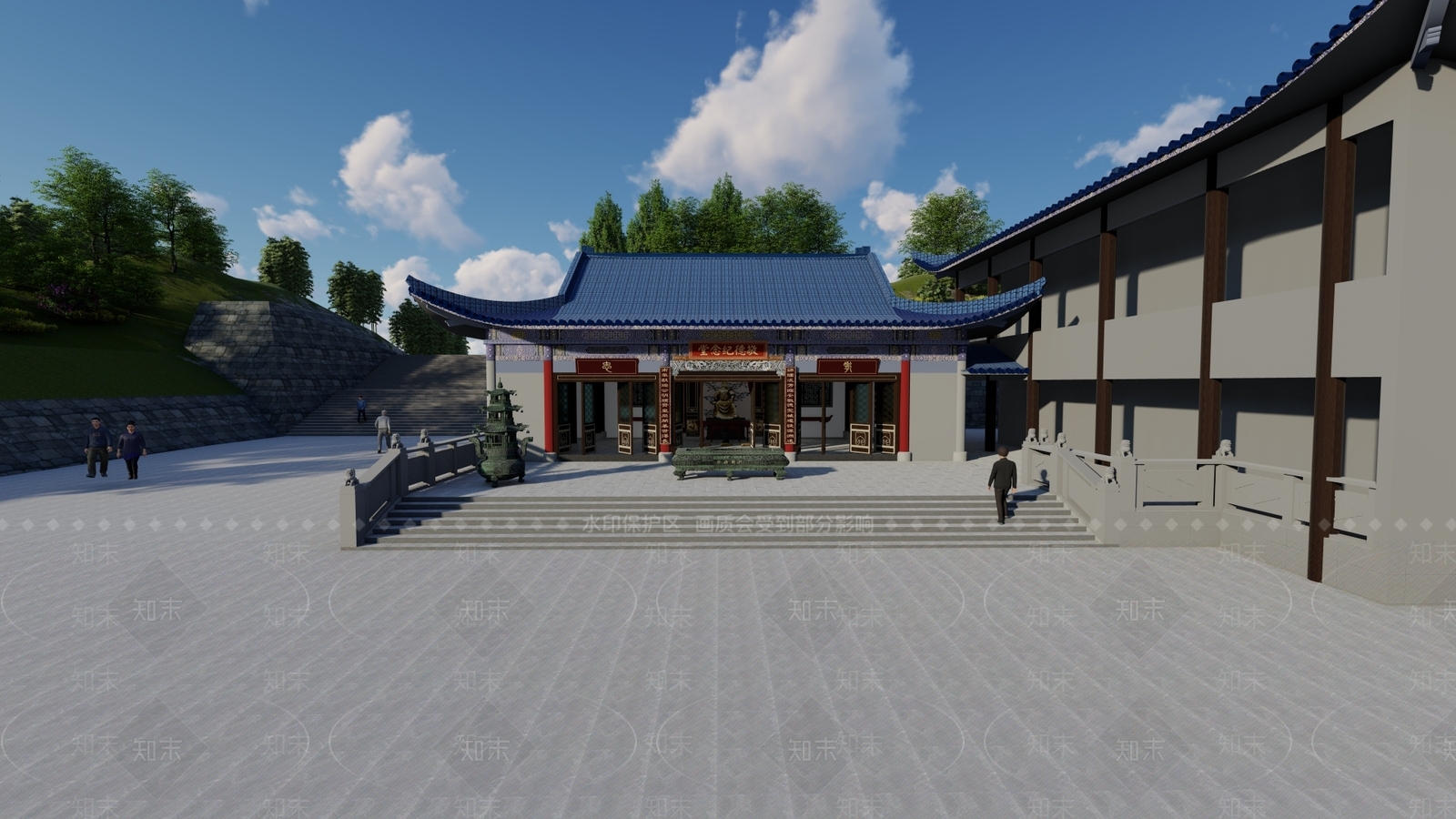 中式风格中式古建筑SU模型下载【ID:862649603】