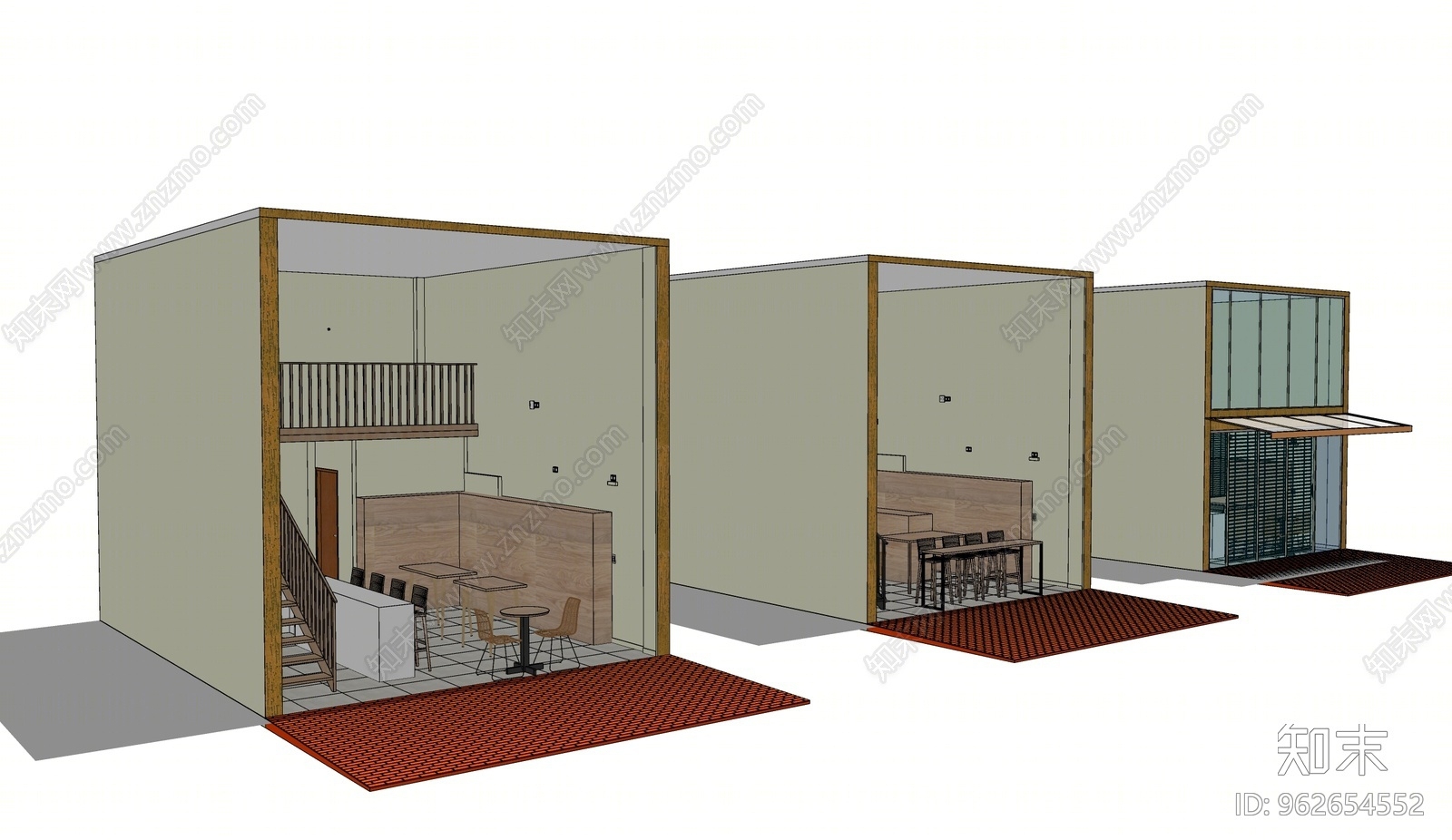 现代风格快餐厅SU模型下载【ID:962654552】