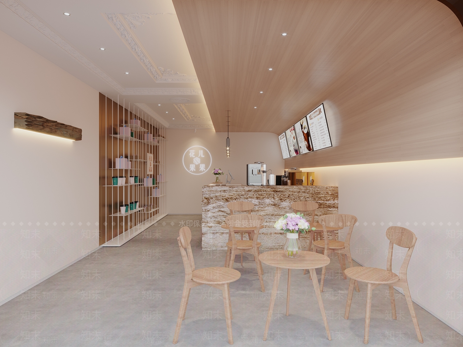现代咖啡奶茶店3D模型下载【ID:362689833】