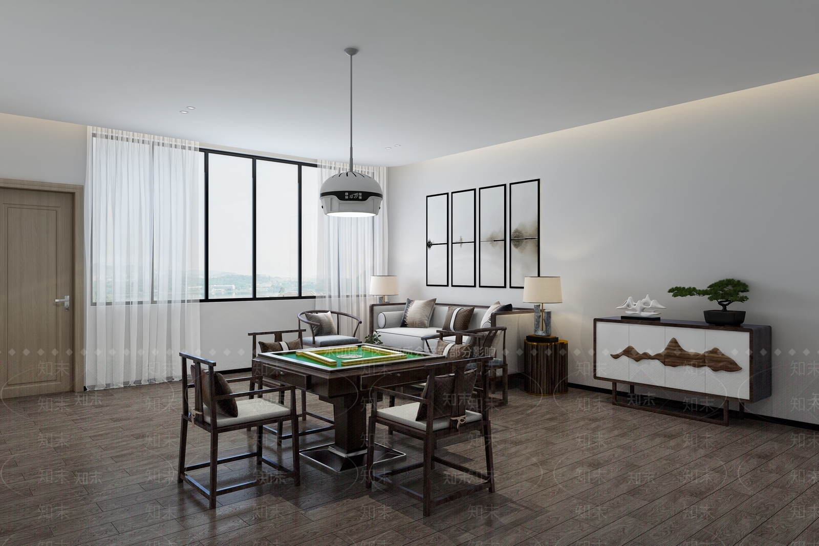 新中式麻将室3D模型下载【ID:462694605】