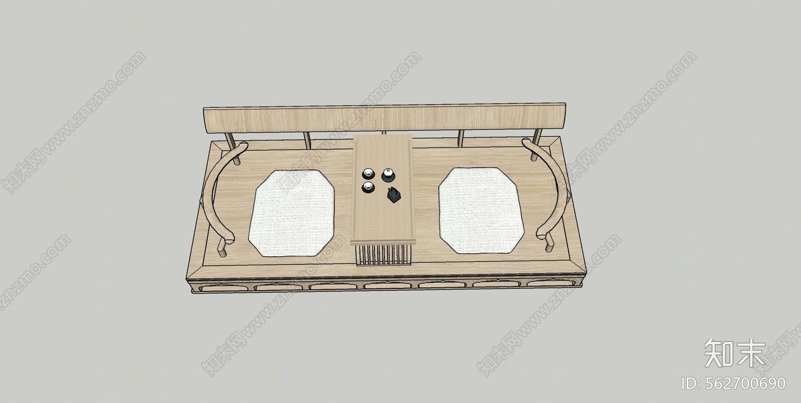 中式风格卧榻SU模型下载【ID:562700690】