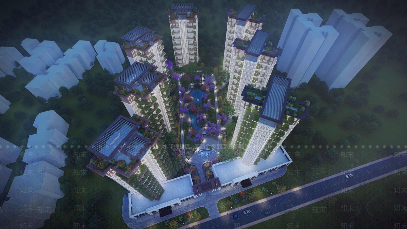 现代风格高层住宅SU模型下载【ID:262705782】