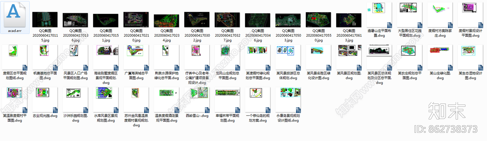 风景区及度假村景观规划设计CAD图纸30套cad施工图下载【ID:862738373】