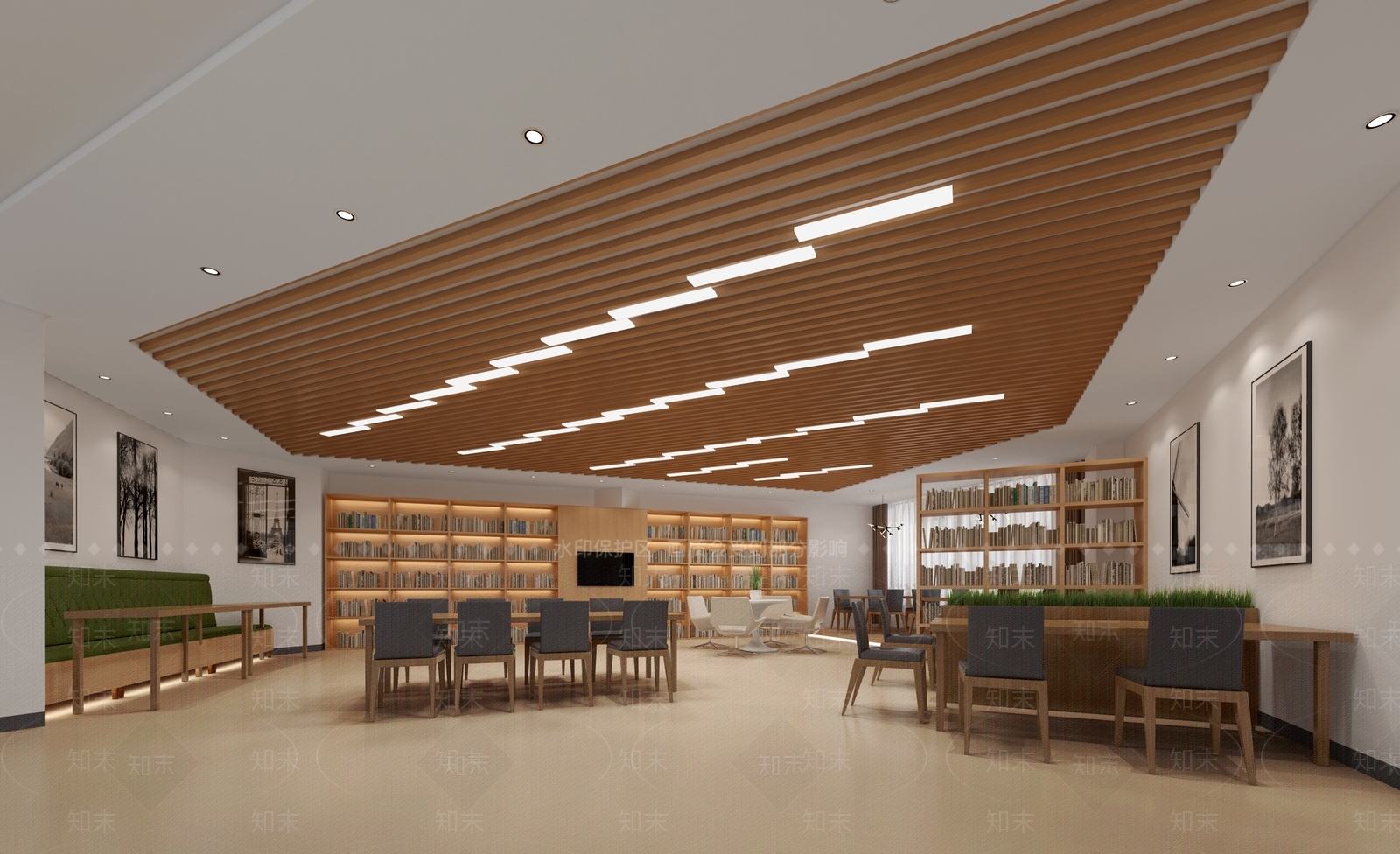 现代图书馆3D模型下载【ID:862739266】