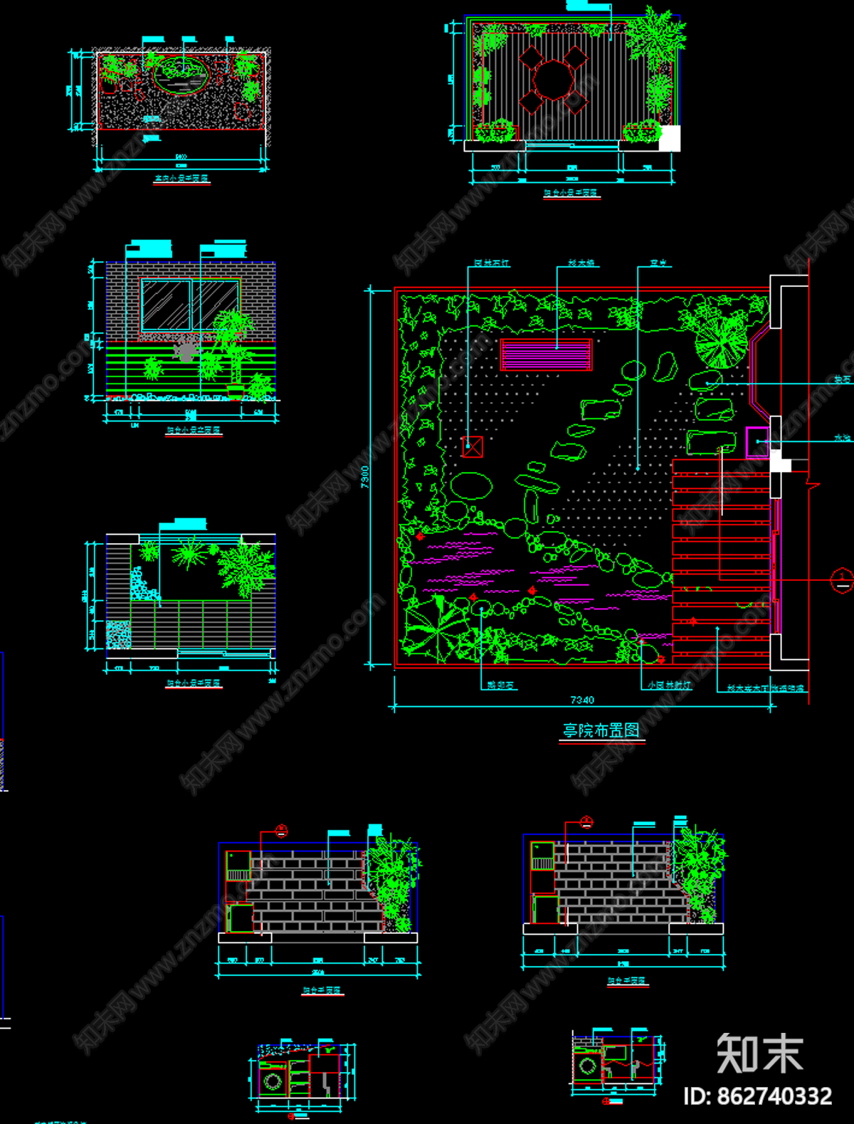 室内小景园林景观CAD图库施工图下载【ID:862740332】