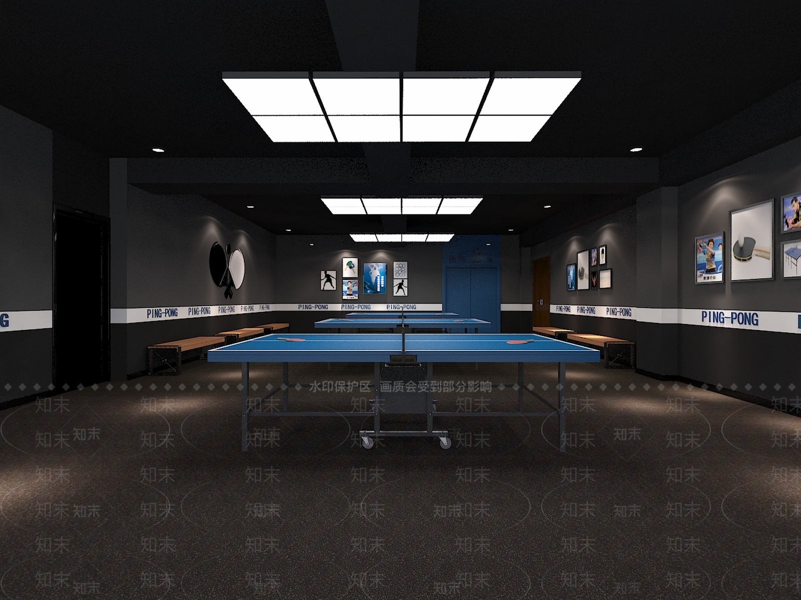 现代乒乓球馆3D模型下载【ID:962745249】