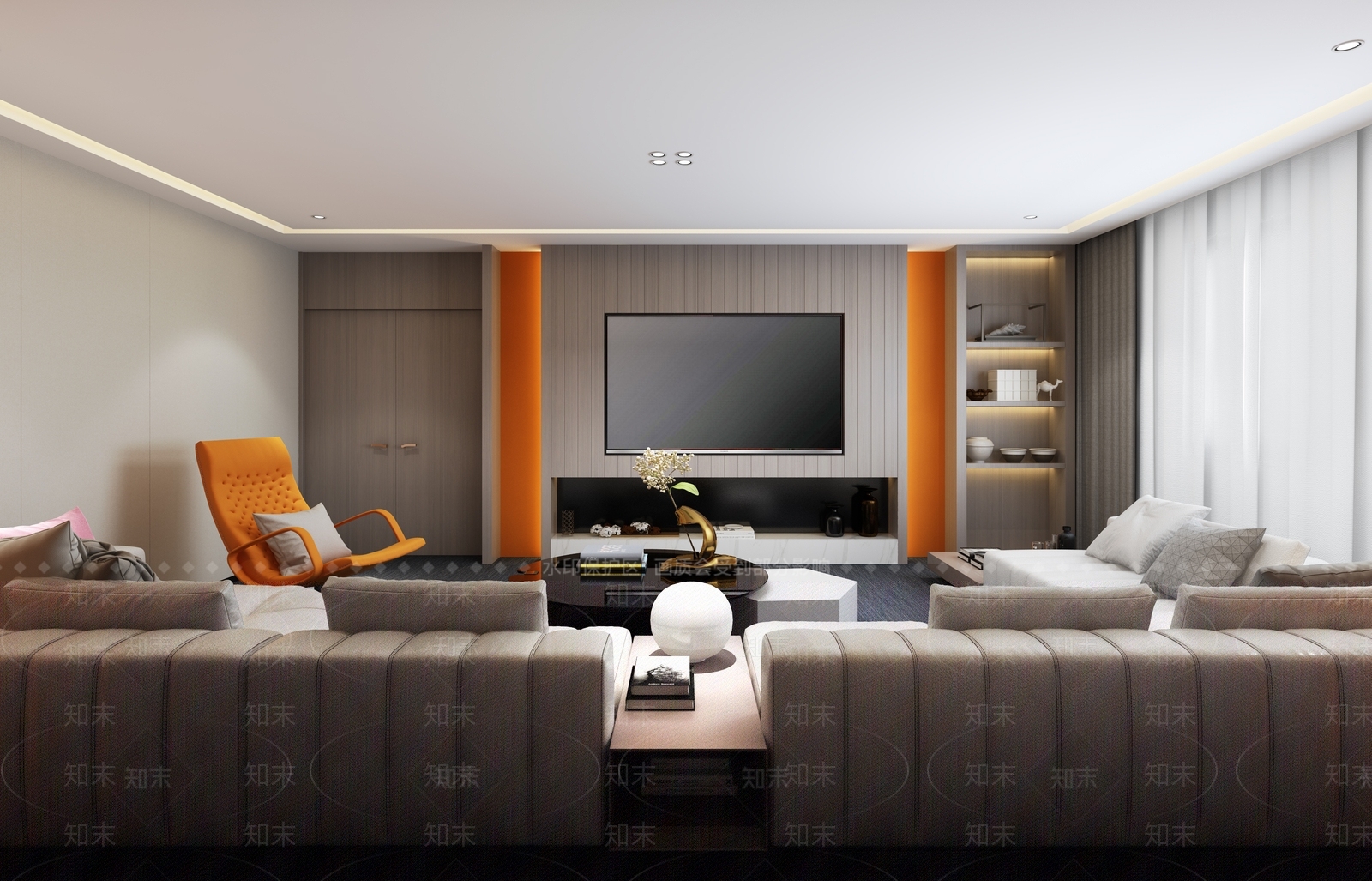 现代简约休闲室3D模型下载【ID:762914090】_知末3d模型网