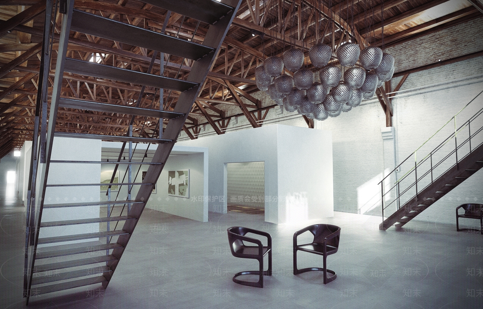 北欧艺术画廊展厅3D模型下载【ID:562930400】