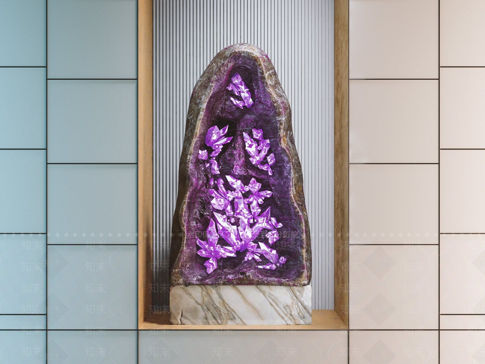 现代紫水晶摆件3D模型下载【ID:662931582】