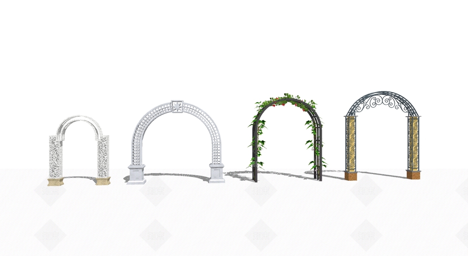 欧式风格花架SU模型下载【ID:162932766】