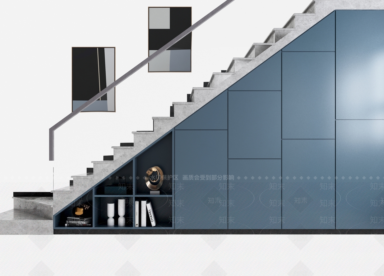 现代楼梯储物柜3D模型下载【ID:962938287】