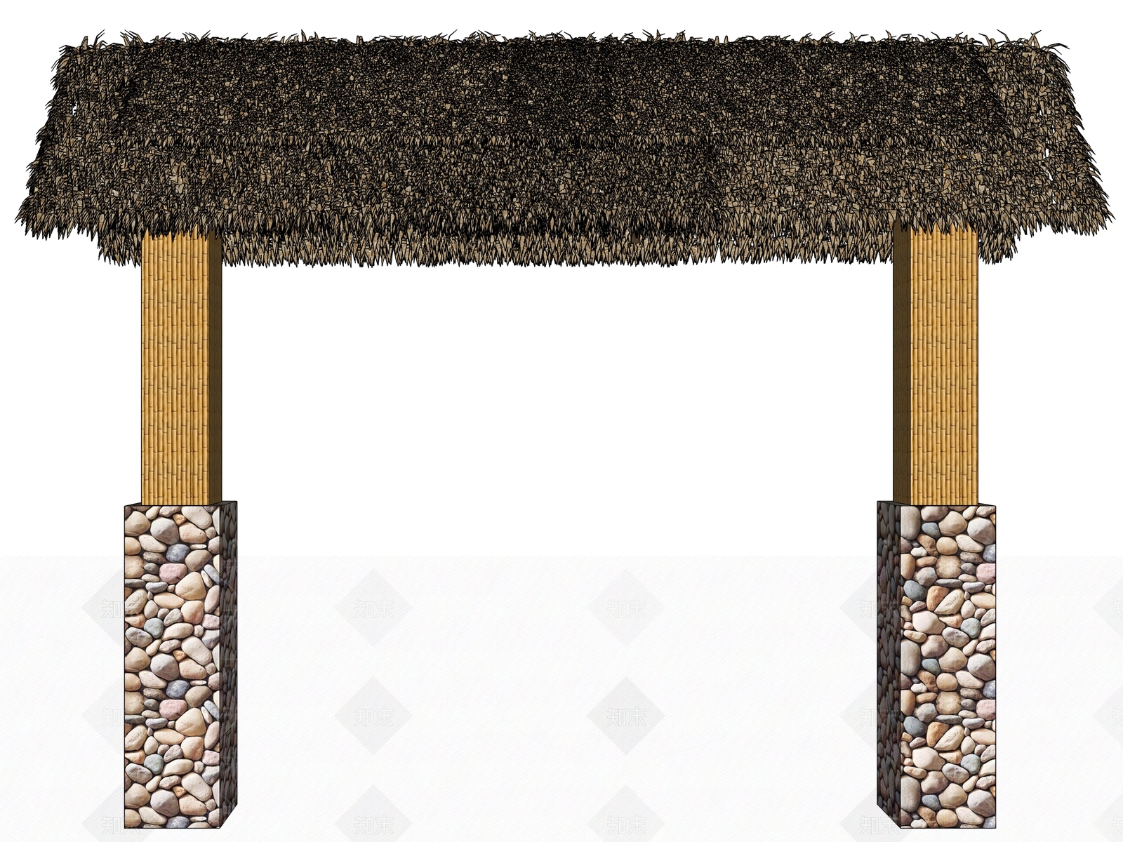 中式风格农庄大门SU模型下载【ID:962957155】