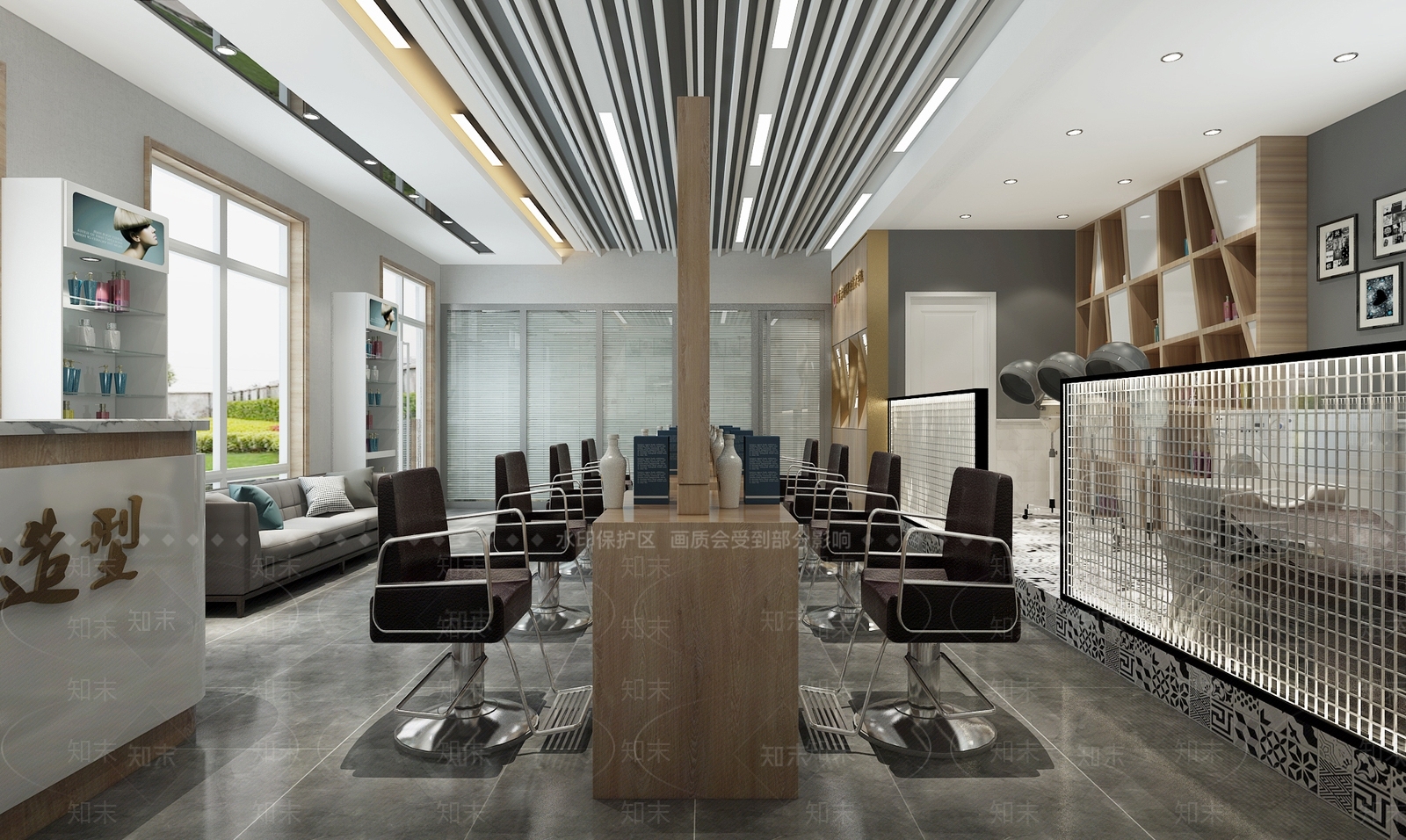 现代美发店3D模型下载【ID:962996551】