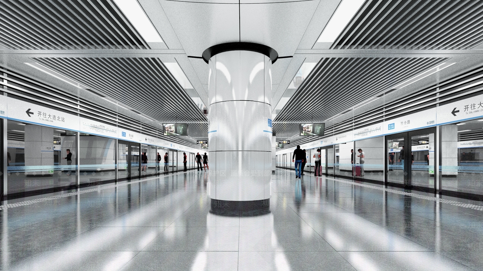 现代地铁车站场景3D模型下载【ID:963019479】