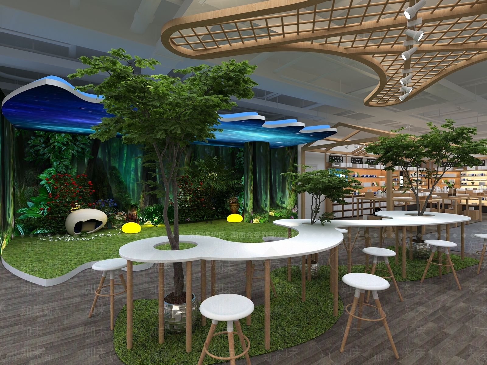 现代手机专卖店休息区3D模型下载【ID:263239589】