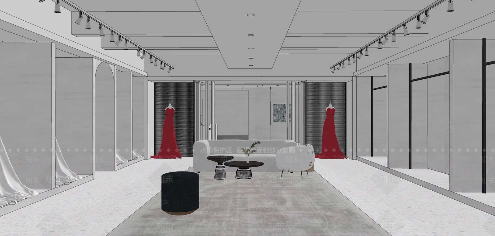 现代风格商场婚纱店SU模型下载【ID:263273334】