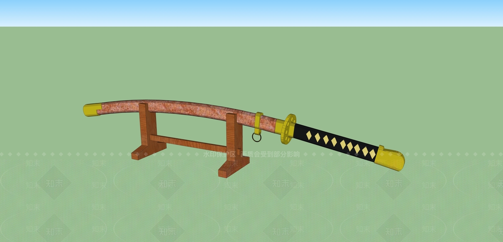 日式风格刀剑SU模型下载【ID:863276897】