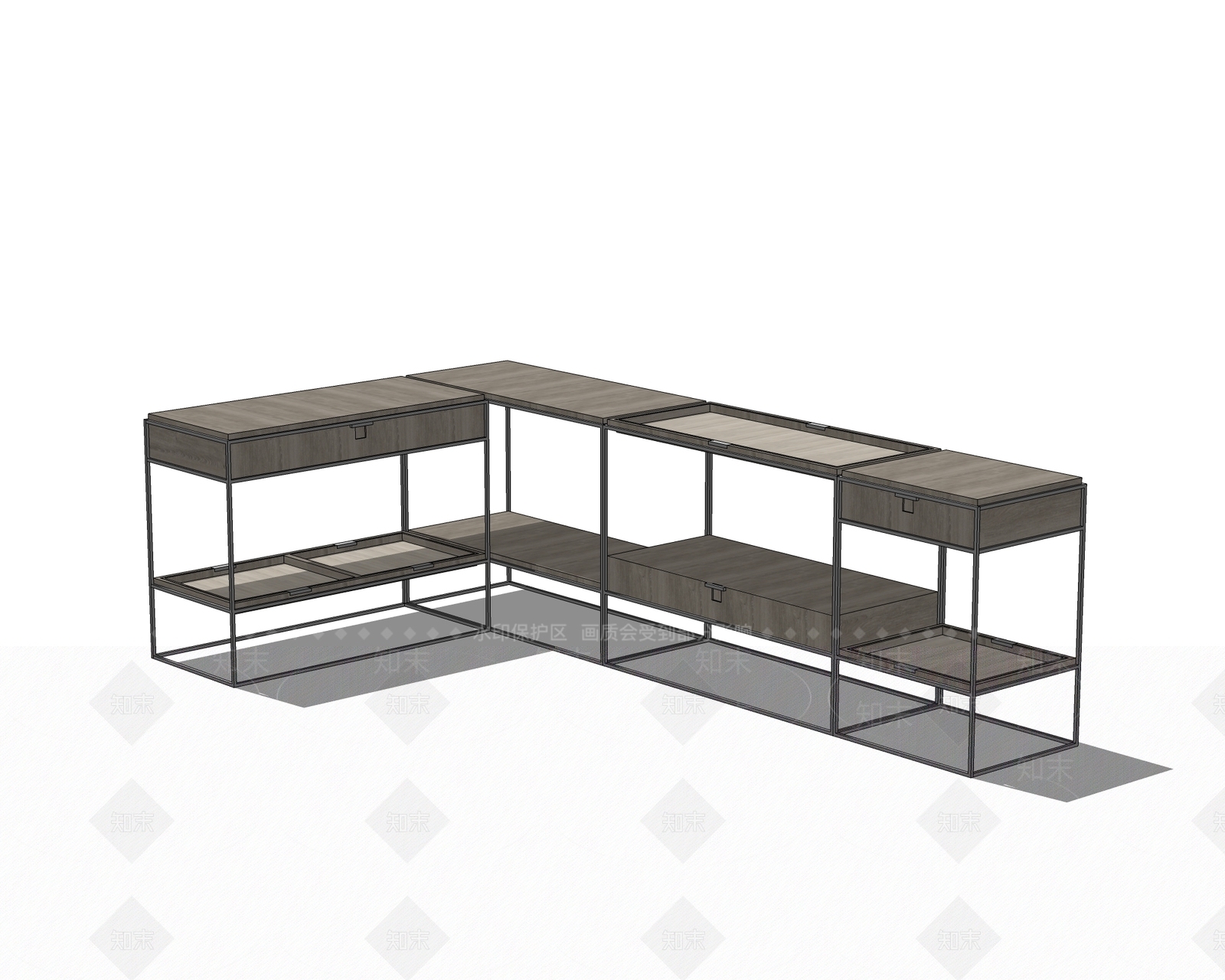现代风格陈列柜SU模型下载【ID:363289348】